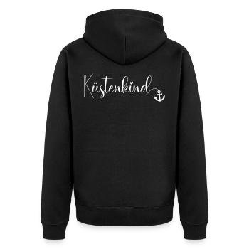 Enfant côtier Basse côte allemande de la mer du Nord - Veste à capuche bio Premium Unisexe - noir - Dos - Nico (187cm)