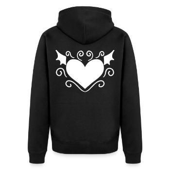 Ange du cœur - Veste à capuche bio Premium Unisexe - noir - Dos - Nico (187cm)