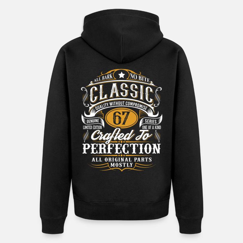 67e anniversaire - Veste à capuche bio Premium Unisexe - noir