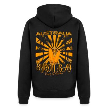 Byron Bay Australie Surfing Paradise - Veste à capuche bio Premium Unisexe - noir - Dos - Nico (187cm)