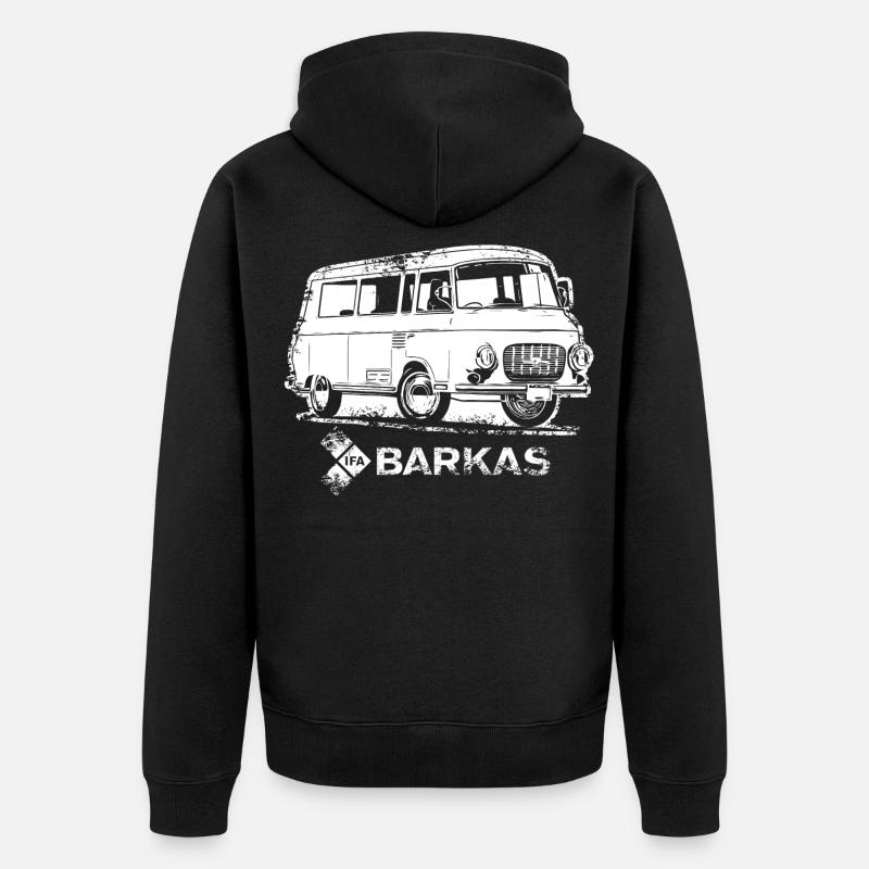 Barkas B1000 blanc - Veste à capuche bio Premium Unisexe - noir