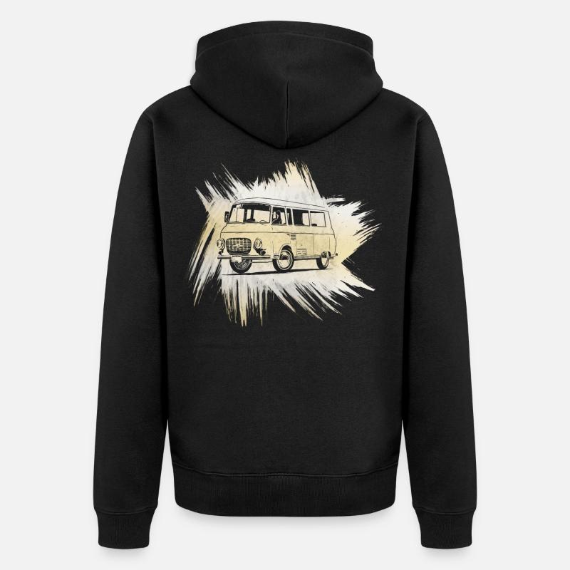 B1000 Grunge Look - Unisex Premium Bio Zip Hoodie - Schwarz