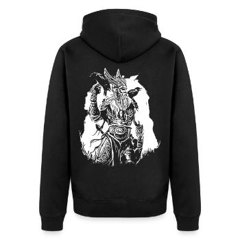 Vikings avec corbeaux - Veste à capuche bio Premium Unisexe - noir - Dos - Nico (187cm)