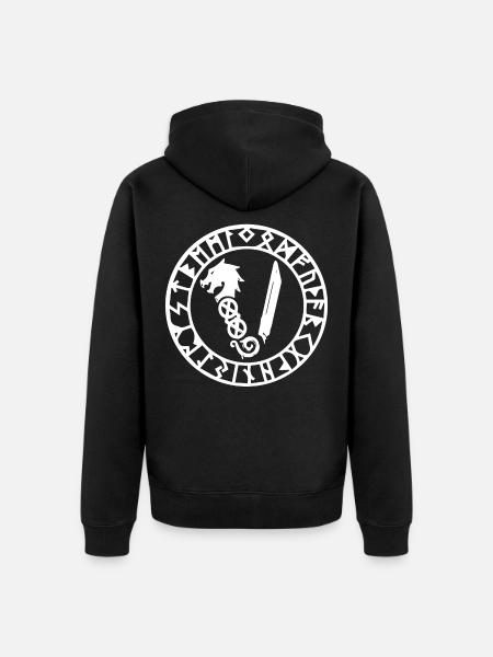 Symbol Der Wikinger - Unisex Premium Bio Zip Hoodie - Schwarz