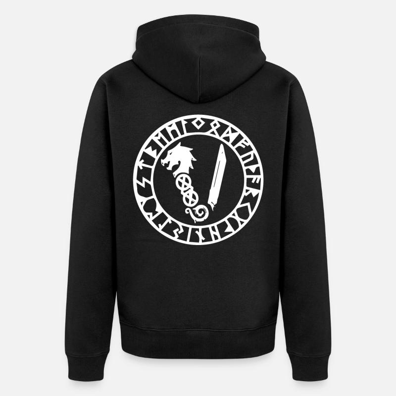 Symbole des Vikings - Veste à capuche bio Premium Unisexe - noir
