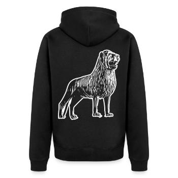 Lion Head Line Art Design - Unisex Premium Organic Zip Hoodie - black - Back - Nico (187cm)