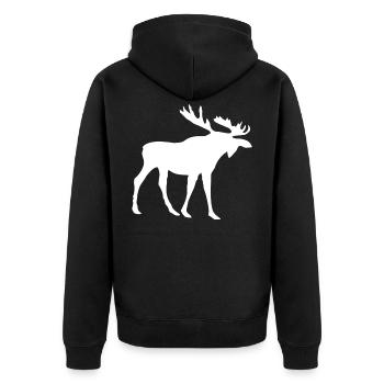 Moose Moose - Unisex Premium Organic Zip Hoodie - black - Back - Nico (187cm)
