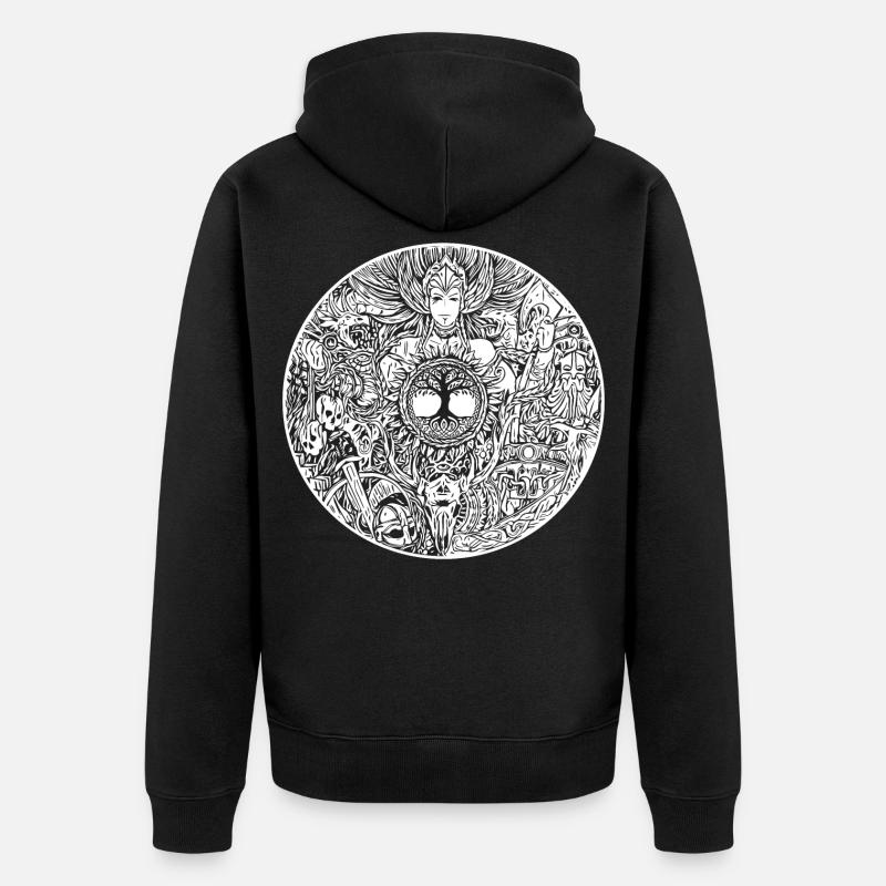Bouclier viking - Valkyrie - Valkyrie - Veste à capuche bio Premium Unisexe - noir