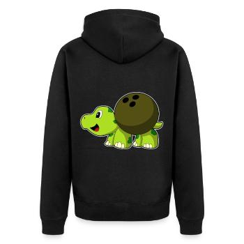 Turtle Bowling Bowling Ball - Unisex Premium Organic Zip Hoodie - black - Back - Nico (187cm)