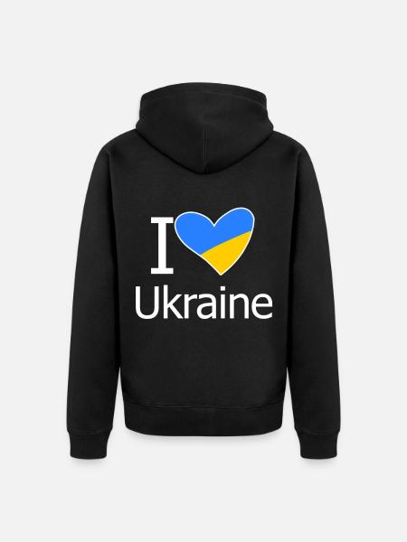 Ukraine - Veste à capuche bio Premium Unisexe - noir