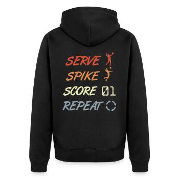 Citation amusante de volleyball - Veste à capuche bio Premium Unisexe - noir - Dos - Nico (187cm)