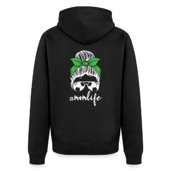 Vie de maman de football, Bandan de lunettes de soleil en chignon en désordre, - Veste à capuche bio Premium Unisexe - noir - Dos - Nico (187cm)