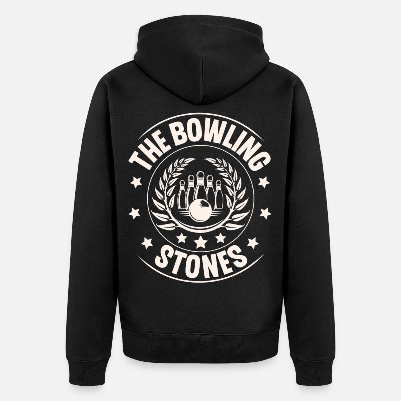 Bowling - Unisex Premium Bio Zip Hoodie - Schwarz