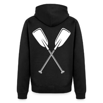 Paddle | two-tone | Colors adjustable - Unisex Premium Organic Zip Hoodie - black - Back - Nico (187cm)