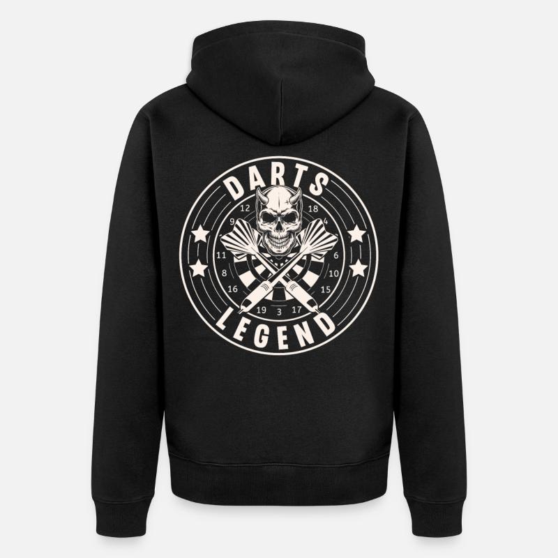 Fléchettes Fléchettes Fléchettes Joueurs de fléchettes - Veste à capuche bio Premium Unisexe - noir