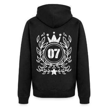 Couronne à 7 numéros - Veste à capuche bio Premium Unisexe - noir - Dos - Nico (187cm)