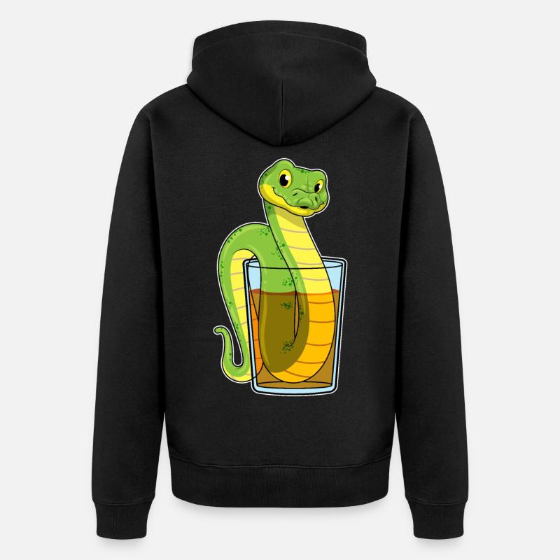 Serpent au jus - Veste à capuche bio Premium Unisexe - noir