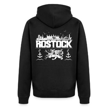 Rostock - Veste à capuche bio Premium Unisexe - noir - Dos - Nico (187cm)