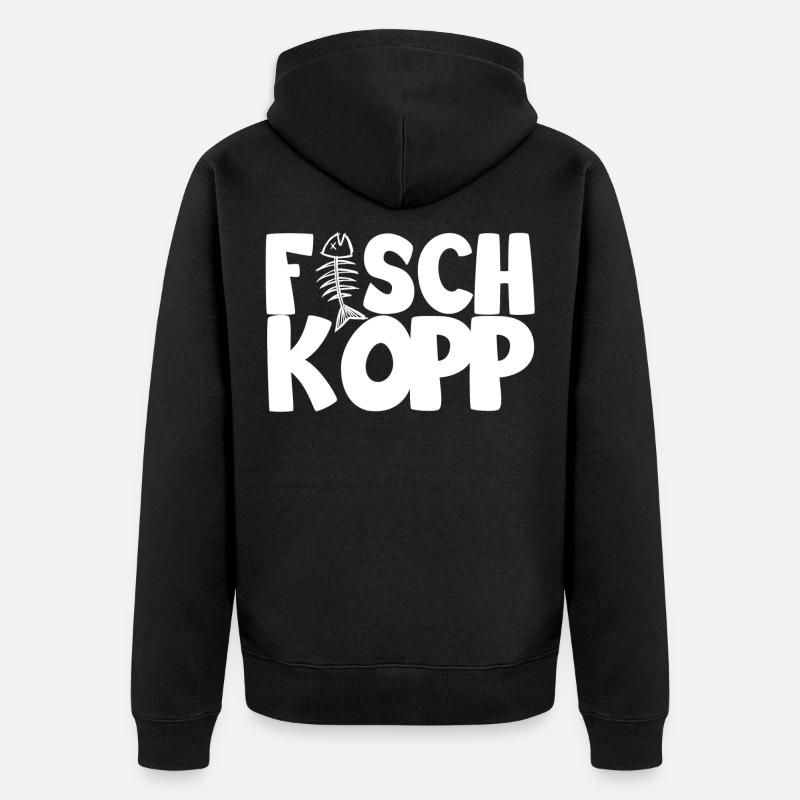 Fischkopp - Unisex Premium Bio Zip Hoodie - Schwarz
