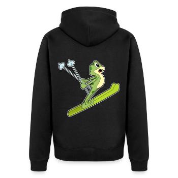 Sauteur à ski grenouille - Veste à capuche bio Premium Unisexe - noir - Dos - Nico (187cm)