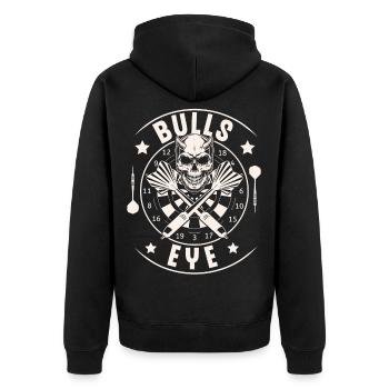 Dart Darten Darts - Unisex Premium Bio Zip Hoodie - Schwarz - Hinten - Nico (187cm)