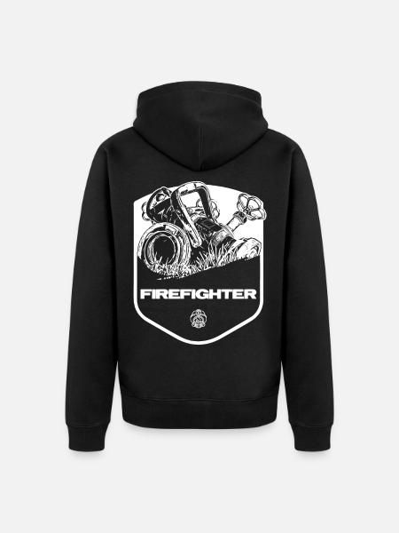 Firefighter - Unisex Premium Organic Zip Hoodie - black