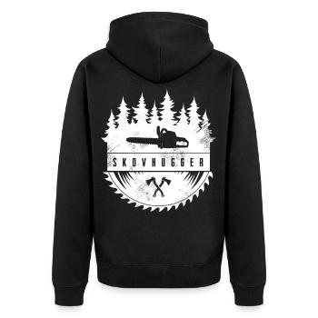Lumberjack - Unisex Premium Organic Zip Hoodie - black - Back - Nico (187cm)