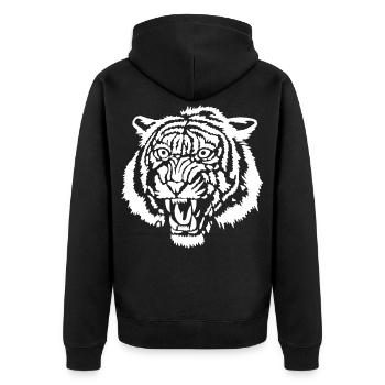 White tiger graffiti - Unisex Premium Organic Zip Hoodie - black - Back - Nico (187cm)