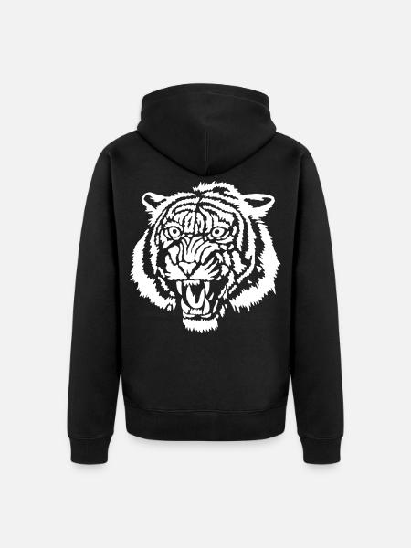 White tiger graffiti - Unisex Premium Organic Zip Hoodie - black