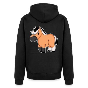 Norwegian Fjord Horse Horse Domestic Horse - Unisex Premium Organic Zip Hoodie - black - Back - Nico (187cm)