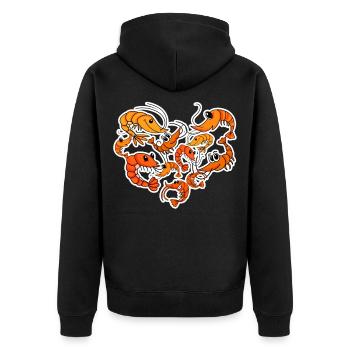 Crevette Coeur Crevette - Veste à capuche bio Premium Unisexe - noir - Dos - Nico (187cm)