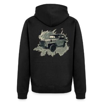 P-2-M - Veste à capuche bio Premium Unisexe - noir - Dos - Nico (187cm)
