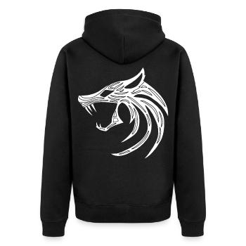 Loup démoniaque blanc - Veste à capuche bio Premium Unisexe - noir - Dos - Nico (187cm)