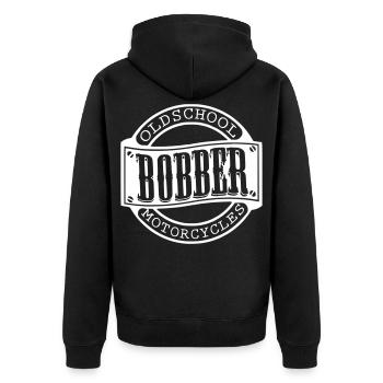 bobber oldschool motorcycles chopper tuner biker - Unisex Premium Organic Zip Hoodie - black - Back - Nico (187cm)