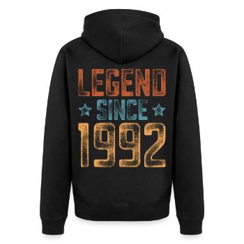 1992 Geboren Geburtsjahr Geburtstag - Unisex Premium Bio Zip Hoodie - Schwarz - Hinten - Nico (187cm)