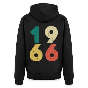 1966 - Millésime 1966 Rétro Vintage - Veste à capuche bio Premium Unisexe - noir - Dos - Nico (187cm)