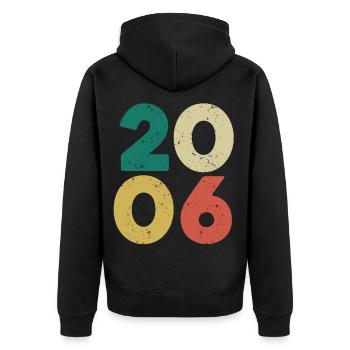 2006 - Millésime 2006 Rétro Vintage - Veste à capuche bio Premium Unisexe - noir - Dos - Nico (187cm)