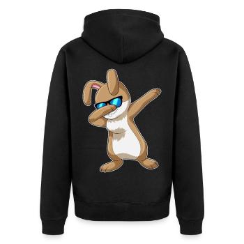 Bunny Hip Hop Dance - Unisex Premium Organic Zip Hoodie - black - Back - Nico (187cm)