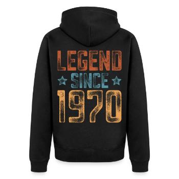 1970 Born Year of birth Birthday - Unisex Premium Organic Zip Hoodie - black - Back - Nico (187cm)