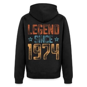 1974 Naissance Année de naissance Anniversaire - Veste à capuche bio Premium Unisexe - noir - Dos - Nico (187cm)