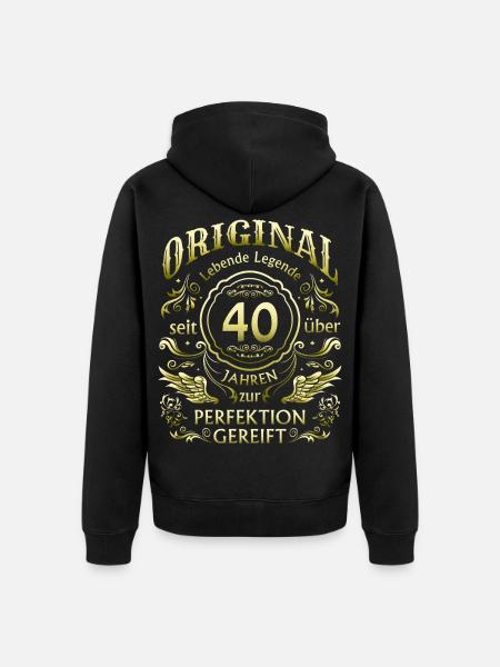 40 years matured - Unisex Premium Organic Zip Hoodie - black