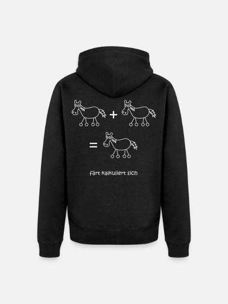 färt kalkuliert sich, Mathematiker, rechnen, Mathe - Unisex Premium Bio Zip Hoodie - Schwarz