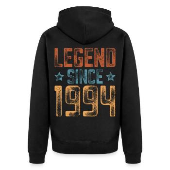 1994 Geboren Geburtsjahr Geburtstag - Unisex Premium Bio Zip Hoodie - Schwarz - Hinten - Nico (187cm)