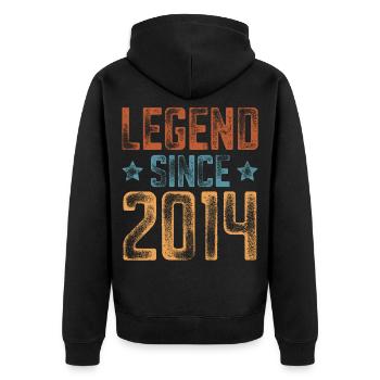 2014 Geboren Geburtsjahr Geburtstag - Unisex Premium Bio Zip Hoodie - Schwarz - Hinten - Nico (187cm)