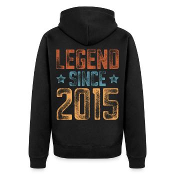 2015 Geboren Geburtsjahr Geburtstag - Unisex Premium Bio Zip Hoodie - Schwarz - Hinten - Nico (187cm)