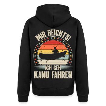 Kanu Kanut Kanutin Kanufahrer - Unisex Premium Bio Zip Hoodie - Schwarz - Hinten - Nico (187cm)