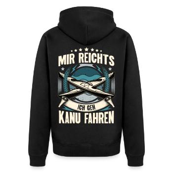 Kanu Kanut Kanutin Kanufahrer - Unisex Premium Bio Zip Hoodie - Schwarz - Hinten - Nico (187cm)