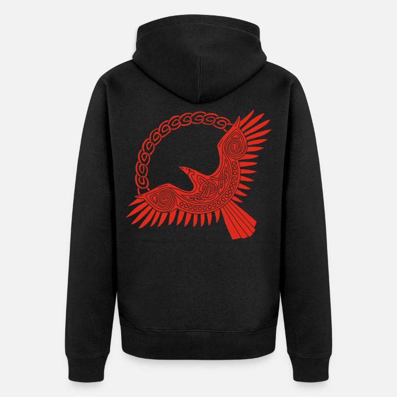 Aigle viking rouge - Veste à capuche bio Premium Unisexe - noir