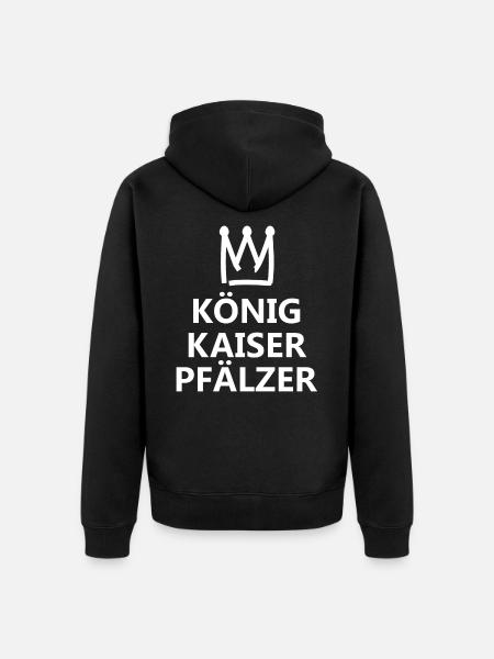Der König der Pfälzer - Unisex Premium Bio Zip Hoodie - Schwarz