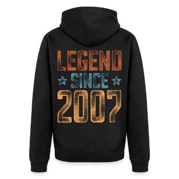 2007 Geboren Geburtsjahr Geburtstag - Unisex Premium Bio Zip Hoodie - Schwarz - Hinten - Nico (187cm)